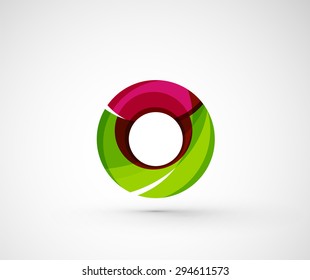 Resumen del anillo del logo de la compañía geométrica, círculo. Ilustración vectorial del concepto de forma universal hecho de varios elementos superpuestos de ondas