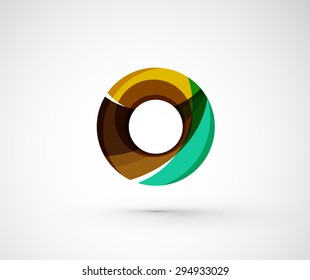 Resumen del anillo del logo de la compañía geométrica, círculo. Ilustración vectorial del concepto de forma universal hecho de varios elementos superpuestos de ondas
