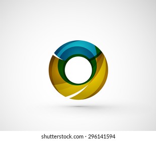 Abstract geometric company logo ring, circle. Vector illustration of universal shape concept made of various wave overlapping elements