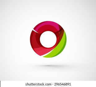 Abstrakter geometrischer Firmenlogo Ring, Kreis. Vektorgrafik eines universellen Formkonzepts aus verschiedenen Elementen mit Wellenüberlagerung