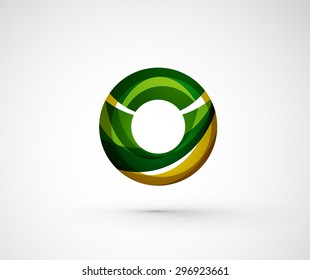 Abstract geometric company logo ring, circle. Vector illustration of universal shape concept made of various wave overlapping elements