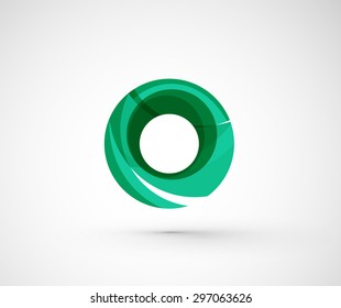 Abstract geometric company logo ring, circle. Vector illustration of universal shape concept made of various wave overlapping elements