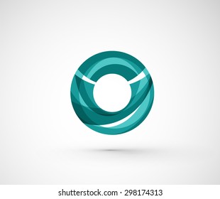 Abstrakter geometrischer Firmenlogo Ring, Kreis. Vektorgrafik eines universellen Formkonzepts aus verschiedenen Elementen mit Wellenüberlagerung