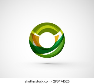 Resumen del anillo del logo de la compañía geométrica, círculo. Ilustración vectorial del concepto de forma universal hecho de varios elementos superpuestos de ondas