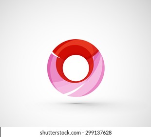 Resumen del anillo del logo de la compañía geométrica, círculo. Ilustración vectorial del concepto de forma universal hecho de varios elementos superpuestos de ondas