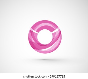 Abstract geometric company logo ring, circle. Vector illustration of universal shape concept made of various wave overlapping elements