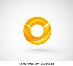 Abstract geometric company logo ring, circle. Vector illustration of universal shape concept made of various wave overlapping elements