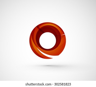 Resumen del anillo del logo de la compañía geométrica, círculo. Ilustración vectorial del concepto de forma universal hecho de varios elementos superpuestos de ondas
