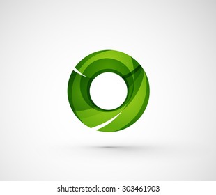 Abstract geometric company logo ring, circle. Vector illustration of universal shape concept made of various wave overlapping elements