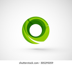 Abstract geometric company logo ring, circle. Vector illustration of universal shape concept made of various wave overlapping elements