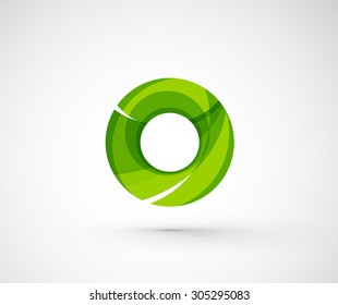 Abstrakter geometrischer Firmenlogo Ring, Kreis. Vektorgrafik eines universellen Formkonzepts aus verschiedenen Elementen mit Wellenüberlagerung