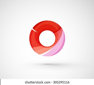 Abstract geometric company logo ring, circle. Vector illustration of universal shape concept made of various wave overlapping elements