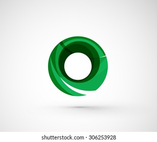 Resumen del anillo del logo de la compañía geométrica, círculo. Ilustración vectorial del concepto de forma universal hecho de varios elementos superpuestos de ondas