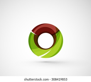 Abstract geometric company logo ring, circle. Vector illustration of universal shape concept made of various wave overlapping elements