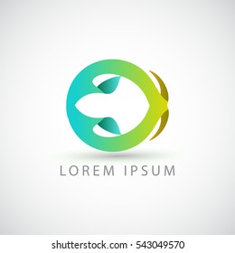 Abstract geometric company logo ring vector sign
