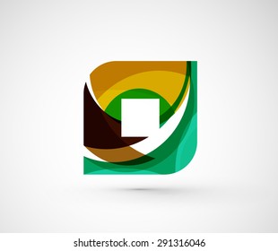 Abstract geometric company logo square, rhomb. Vector illustration of universal shape concept made of various wave overlapping elements