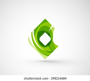 Abstract geometric company logo square, rhomb. Vector illustration of universal shape concept made of various wave overlapping elements