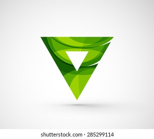 Abstract geometric company logo triangle, arrow. Vector illustration of universal shape concept made of various wave overlapping elements