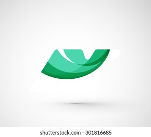 Abstract geometric company logo. Vector illustration of universal shape concept made of various wave overlapping elements