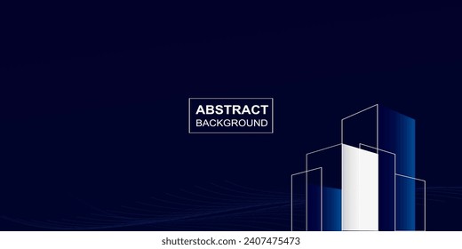 Abstract geometric company presentation template marketing concept dark blue background design.