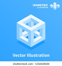 Abstract geometric composition. 3d pixel art illustration.