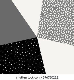 Abstract geometric composition in black, gray and cream. Minimalist and modern poster, brochure, card design.