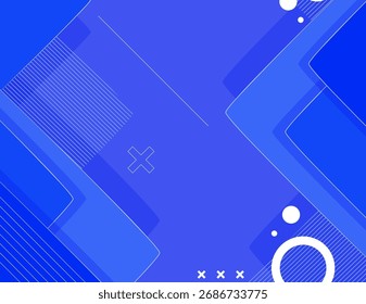 Abstract Geometric Composition with Blue Tones