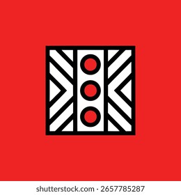 Composição geométrica abstrata com cores em negrito e elementos de design transparentes