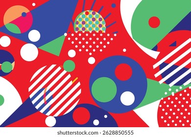 Composición geométrica Abstractas en colores brillantes adecuada para proyectos de Diseño gráfico