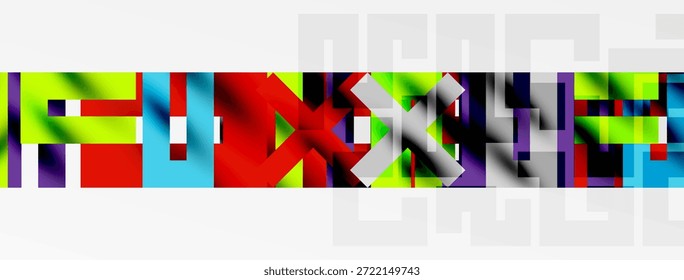 Composición geométrica Abstractas. Los colores brillantes, los ángulos agudos y los rectángulos en capas crean una textura visual dinámica. Diseño minimalista.