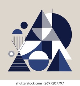 Abstract Geometric Composition with Circles and Triangles