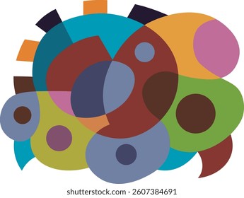 Abstract Geometric Composition with Colorful Shapes