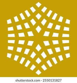 Abstract geometric composition created by arranging rhomboid shapes in a symmetrical geometry