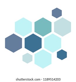 Abstract geometric composition with decorative hexagons. Abstract colorful geometric isometric background, can be used for wallpaper, template, poster, backdrop, book cover, brochure, leaflet,
