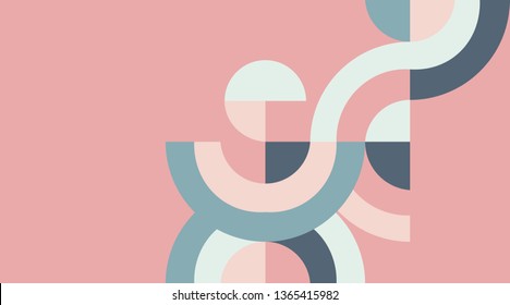 Abstract geometric composition with decorative parts of a circle. Abstract colorful geometric isometric background, can be used for wallpaper, template, poster, backdrop, book cover, brochure, leaflet