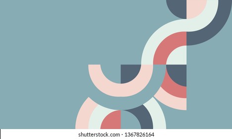 Abstract geometric composition with decorative parts of a circle. Abstract colorful geometric isometric background, can be used for wallpaper, template, poster, backdrop, book cover, brochure, leaflet