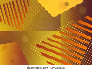 Abstract geometric composition with decorative shapes, triangles, lines and dots. Modern background for your design. Vector illustration