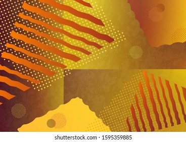 Abstract geometric composition with decorative shapes, triangles, lines and dots. Modern background for your design. Vector illustration
