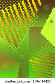 Abstract geometric composition with decorative shapes, triangles, lines and dots. Modern background for your design. Vector illustration