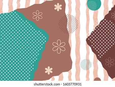 Abstract geometric composition with decorative shapes, lines and dots. Creative background for your design. Vector illustration