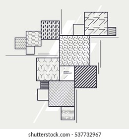 Abstract geometric composition with decorative squares