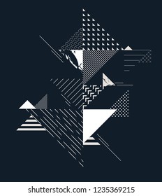 Abstract geometric composition with decorative triangles