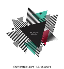 Abstract geometric composition with decorative triangles