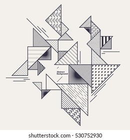 Abstract geometric composition with decorative triangles