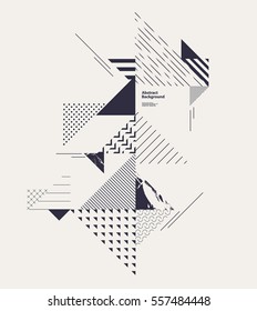 Abstract geometric composition with decorative triangles