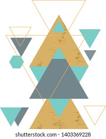 Composición geométrica abstracta con triángulos decorativos.Fondo isométrico geométrico abstracto geométrico, puede utilizarse para plantillas, afiches, fondos, portada de libros, folletos, prospectos, vectores 