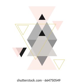 Abstract geometric composition with decorative triangles.Abstract colorful geometric isometric background, can be used for wallpaper, template, poster, backdrop, book cover, brochure, leaflet, vector 