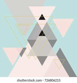 Abstract geometric composition with decorative triangles.Abstract colorful geometric isometric background, can be used for wallpaper, template, poster, backdrop, book cover, brochure, leaflet, vector 