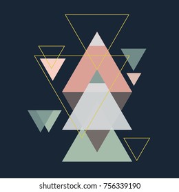Abstract geometric composition with decorative triangles.Abstract colorful geometric isometric background, can be used for wallpaper, template, poster, backdrop, book cover, brochure, leaflet, vector 