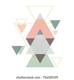 Abstract geometric composition with decorative triangles.Abstract colorful geometric isometric background, can be used for wallpaper, template, poster, backdrop, book cover, brochure, leaflet, vector 